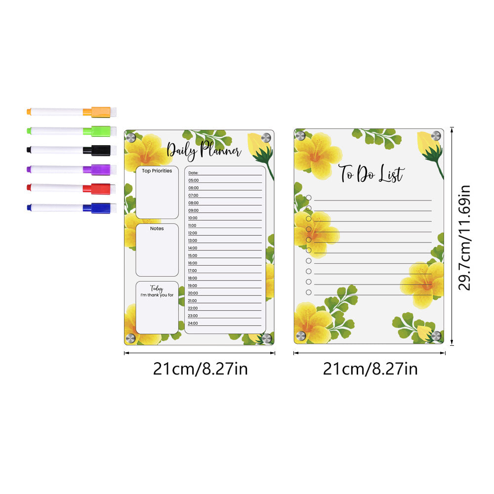 Magnetic Dry Erase Acrylic Weekly Planner for Refrigerator