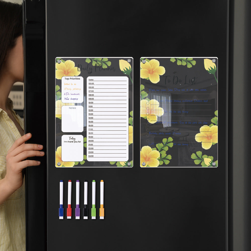 Magnetic Dry Erase Acrylic Weekly Planner for Refrigerator