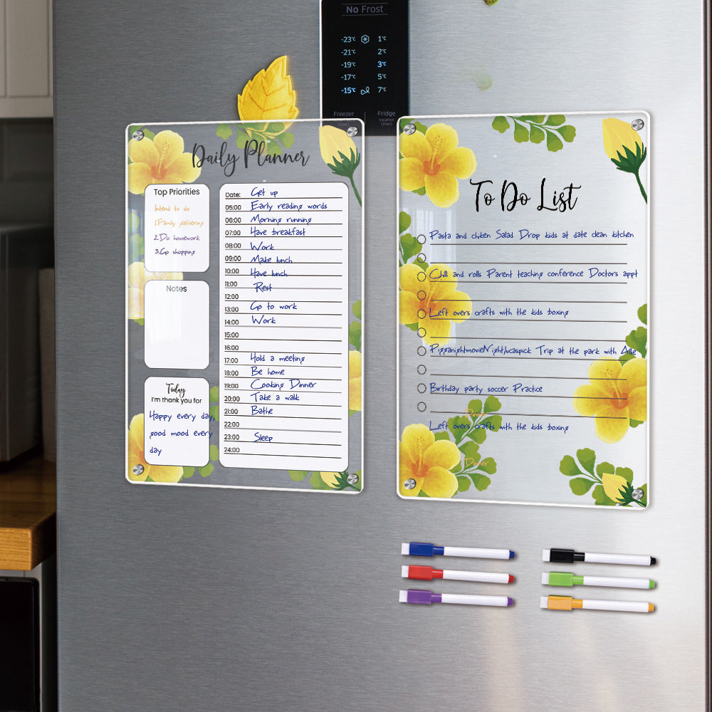 Magnetic Dry Erase Acrylic Weekly Planner for Refrigerator
